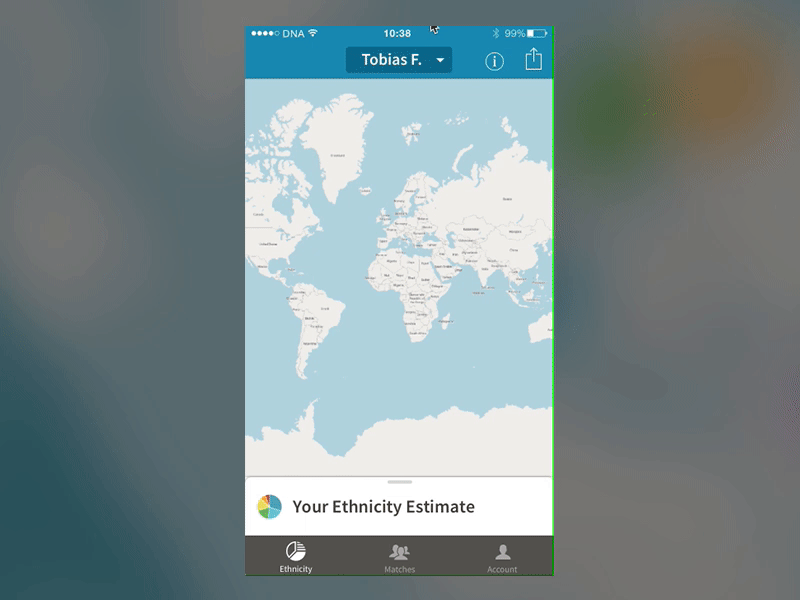 Ancestry DNA V1 ancestry ancestry dna ancestrydna colorful dna ios map mobile results
