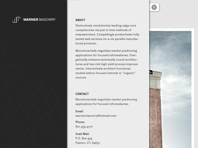 Warner Masonry brick corporate mason texture web design