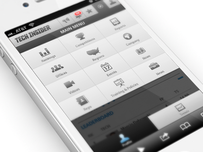 Tech Insider Menu insider iphone menu tech ui vivint web app