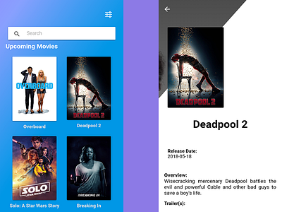 MovieCard Concept Screens app screens movie moviecard movies screenshots