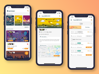Eventizer Mobile App UI