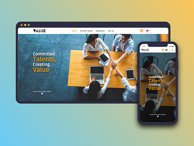 Responsive website design for Value Digital Services ui userexperience userinterface ux value valuedigitalservices web website