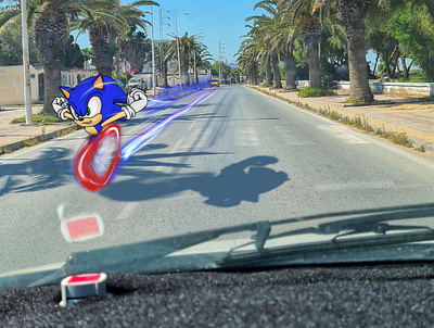 Just Sonic passing by my car art canvas digital digital art digital drawing drawing illustration ipad sonic