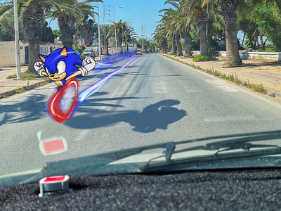 Just Sonic passing by my car art canvas digital digital art digital drawing drawing illustration ipad sonic