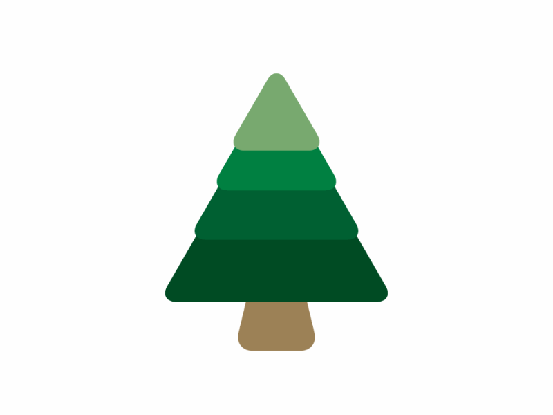 Pine Tree Construction adobe illustrator construction design flat icon illustration logo rounded corner tree vector