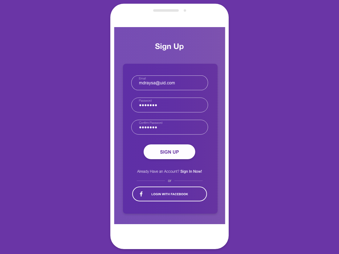 Daily UI :: 001 - Sign Up Screen by Raysa Marcelino on Dribbble