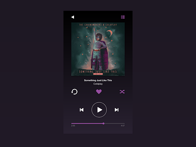 Daily UI 009 :: Music Player dailyui design digital interface ui