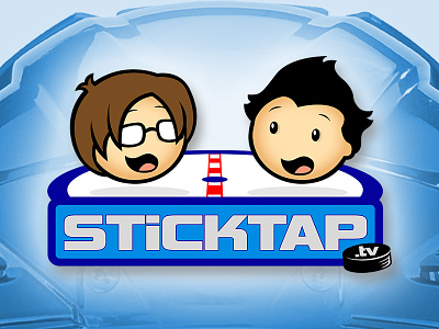 StickTap.tv new logo arena blue caricature cartoon design hockey logo nhl puck rink sports toons