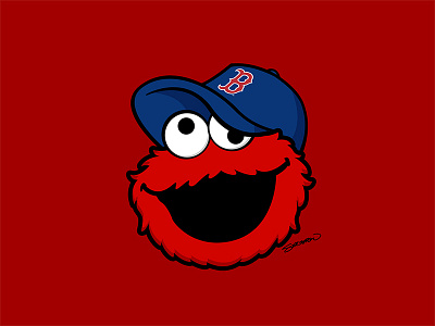 Mookie Betts is a Monster!!! boston cartoon cookie monster illustration red sox sesame street