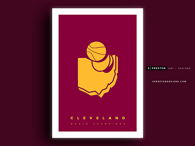 2016 NBA Champions art basketball cavaliers cleveland minimalist ohio poster trophy
