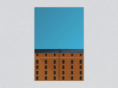 Minimalist Camden Yards - Baltimore Orioles ballpark baltimore orioles baseball illustrator maryland minimalist minimalist art photoshop stadium warehouse