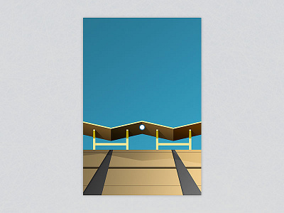 Minimalist Dodger Stadium - Los Angeles Dodgers artdeco ballpark california illustrator minimalist minimalist art photoshop roof stadium