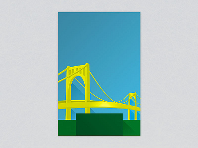 Minimalist PNC Park - Pittsburgh Pirates architecture art ballpark bridge illustrator minimalist minimalist art photoshop pittsburgh sky stadium