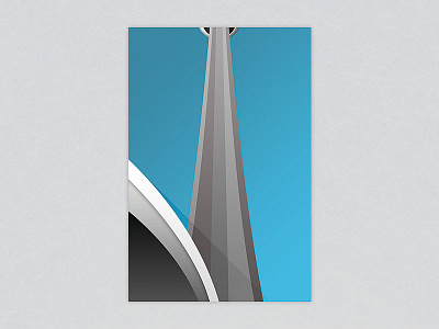 Minimalist Rogers Centre - Toronto Blue Jays architecture art ballpark baseball dome illustrator minimalist minimalist art photoshop sports stadium tower