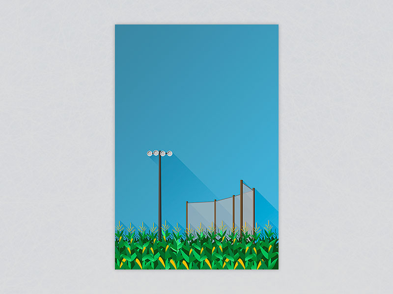 Minimalist Field of Dreams architecture art ballpark baseball corn floodlights illustrator minimalist minimalist-art photoshop sports stadium