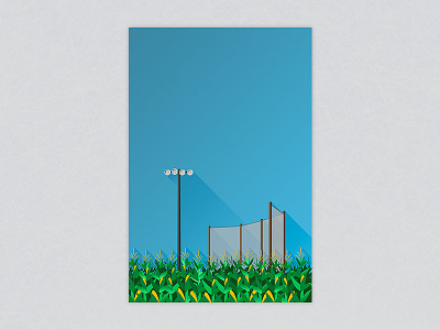 Minimalist Field of Dreams architecture art ballpark baseball corn floodlights illustrator minimalist minimalist art photoshop sports stadium