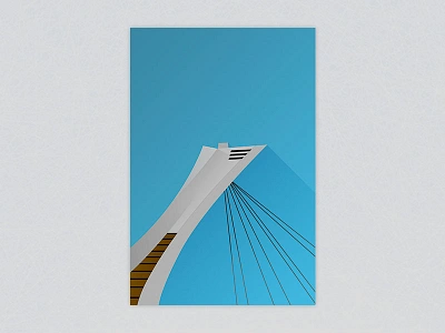 Olympic Stadium - Montreal Expos architecture art ballpark baseball illustrator minimalist minimalist art photoshop sports stadium