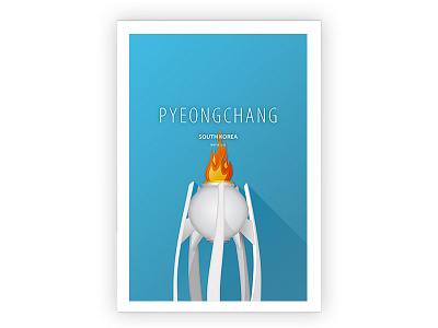 Minimalist Olympic Cauldron Series - 2018 fire illustrator korea olympics pyeongchang sports torch winter