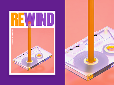 Rewind 3d artwork color colorful cover design illustration ivanmisic poster rewind typography