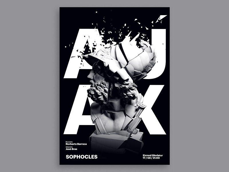 Ajax ajax artwork bw design illustration poster typography