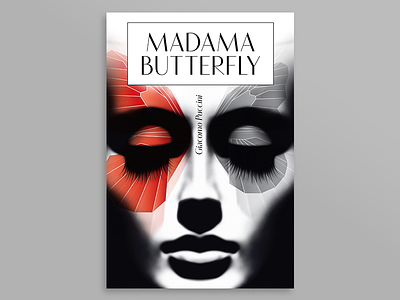 Madama Butterfly artwork design face girl graphic head illustrator ivanmisic madamabutterfly opera photoshop poster puccini