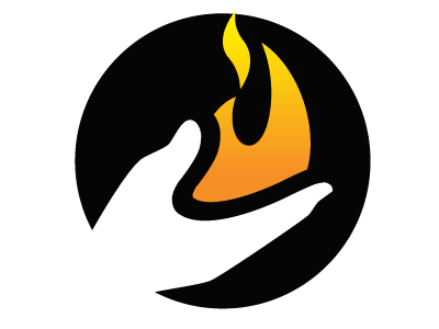 Flaming Hand Logomark icon illustrator logo