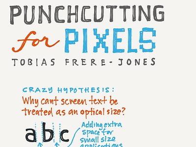 Sketchnote: Tobias Frere-Jones - Punchcutting Pixels font sketchnotes typography