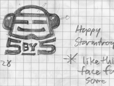 5by5: Happy Stormtrooper 5by5 icon logo sketch