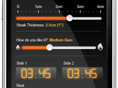 Steak Timer iPhone App Concept