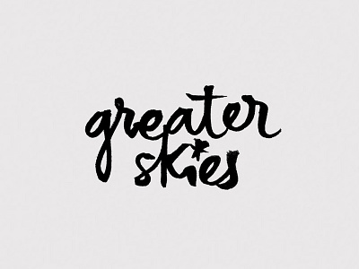 Greaterskies (loser & learning version) calligraphy logo stars