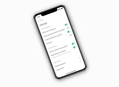 Settings Page app application clean ui daily 007 dailyui design designs icon logo mobile app mobile app design setting settings page settings ui ui ux