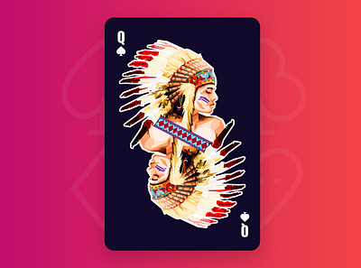 Native American Playing Card Wpap Art character colorful face girl illustraion illustrator native american playing card pop art theredcreature woman wpap