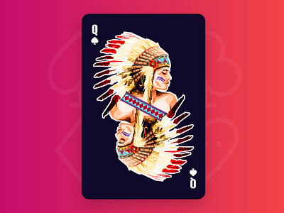 Native American Playing Card Wpap Art
