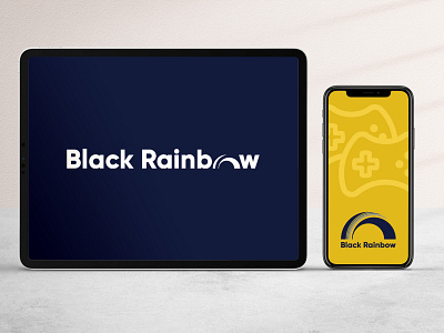 Black Rainbow Game Studio Logo Design blackrainbow branding design flat game illustration lettering logo minimal rainbow studio typography ui vector