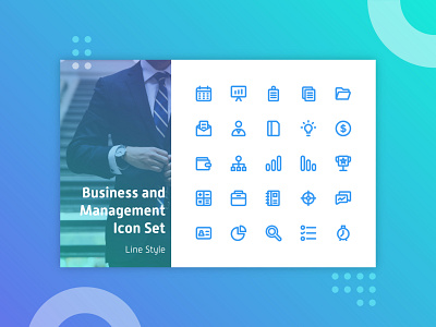 Business and Management Iconset - Line Style business button icon design icon pack iconography icons iconset line outline ui web
