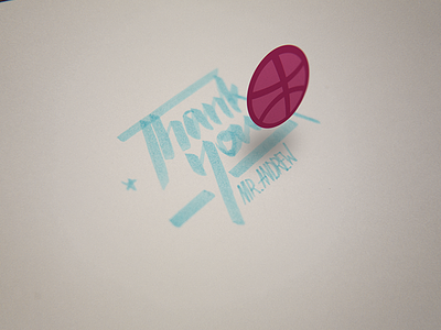 Thank you! blue calligraphy debut first shot lettering thank you