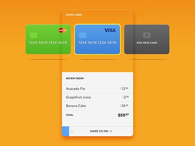 Daily UI 002: Credit Card Checkout app checkout credit card dailyui iphone minimal mobile receipt ui ux vibrant wireframe