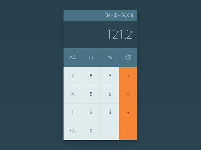 Daily UI 004: Calculator app calculator dailyui flat google iphone material minimal mobile modern ui ux