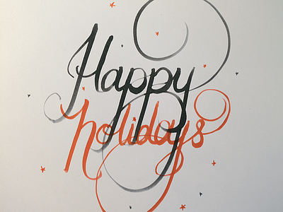 Happy Holidays! brush brush pen calligraffiti calligraphy christmas graffiti handmade hanukkah holidays lettering love new year