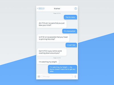 Daily UI 013: Direct Messaging app dailyui direct messaging ios iphone messages minimal mobile seinfeld ui ux