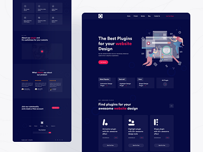 plugin website 2020 trend clean ui dark landingpage dark ui illustration minimal plugin landing page plugin website popular design trendy design typography ui userinterface ux visual design web website