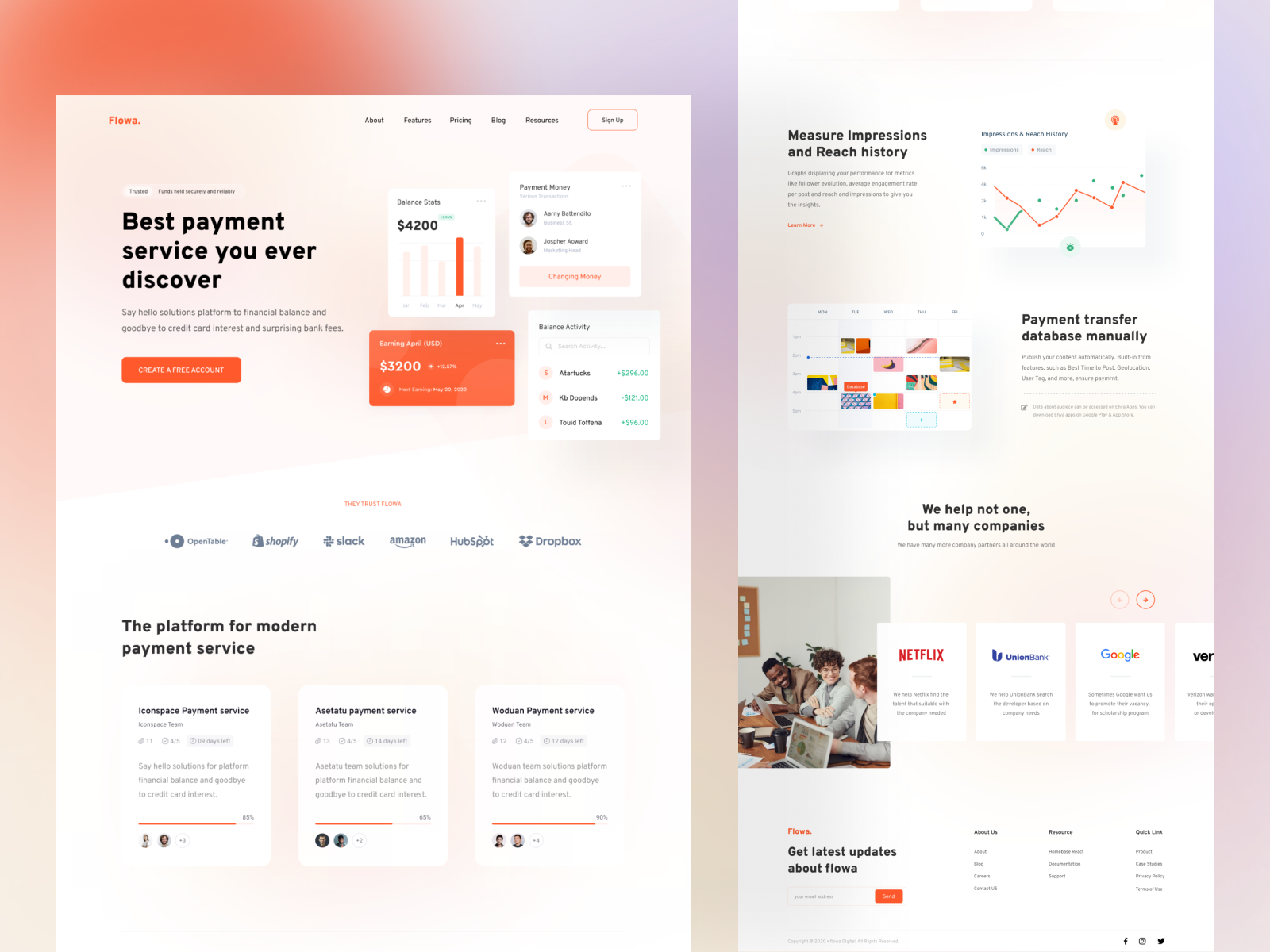 Payment Service Landing Page by Noormohammad Minhaj for Wavespace - UI ...