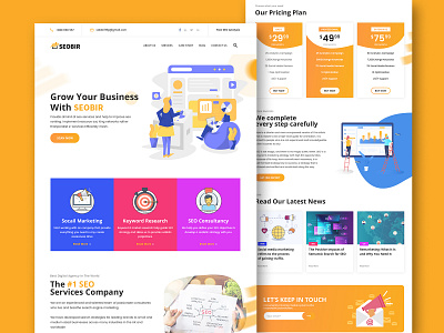 SEO & marketing agency home page design concept about blog clean cta design flat icon logo marketing agency morden photoshop price seo simple subscribe form ui user experience ux user inteface ux website