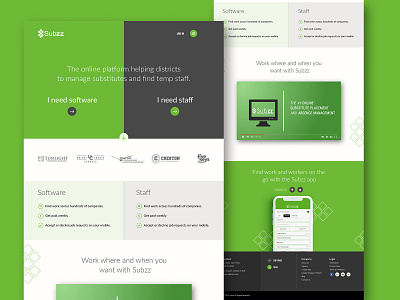 Subzz Homepage redesign app apple clean cta design logo morden photoshop play store price software staff ui video