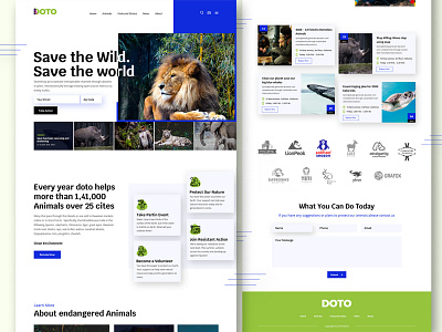 Save animals non profit organization blog clean contact design donate event help home page morden ngo partner save ui ux web design website world