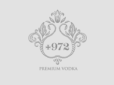 +972 Premium Vodka Logo alcohol logo numbers typography victorian vintage