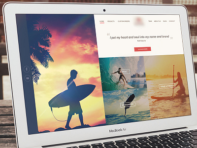 Surfing gui hawaii macbook mockup ocean portfolio sidebar summer surf ui website