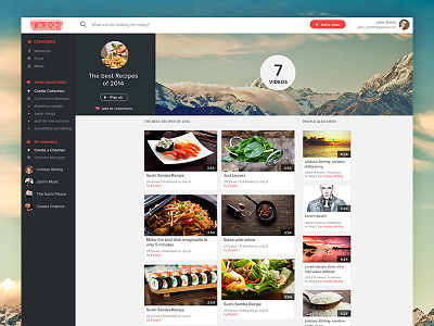 Collection Page collection food playlist portal recipes ui video web website