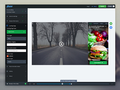Video website editor cooking create dashboard video web app