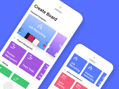 Create board with templates onboarding store template ui